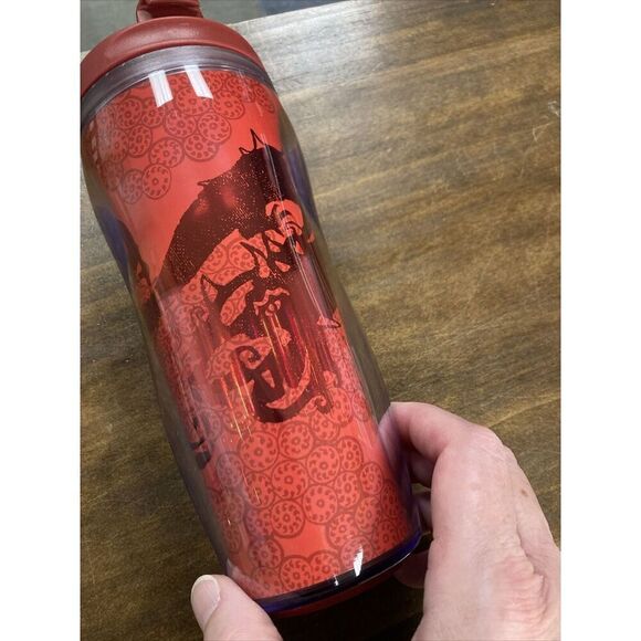 Starbucks KOMODO DRAGON 12 0Z CLEAR TRAVEL TUMBLER -gently Used - Picture 1 of 7